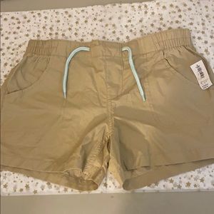 NWT Girls Old Navy tan shorts large 10/12
